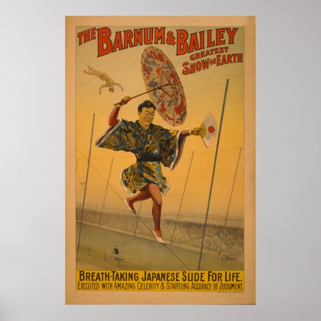 Barnum & Bailey Slide for Life Circus Poster (Framsidan)