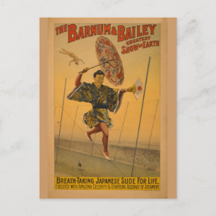 Barnum & Bailey Slide for Life Circus Poster Vykort