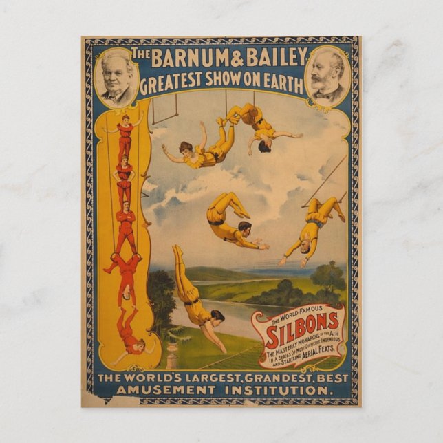 Barnum & Bailey/Trapeze Artists Vykort (Framsida)