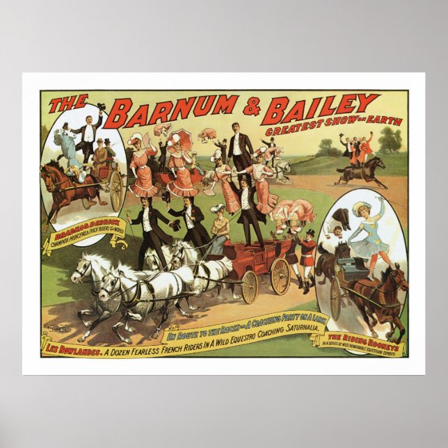 Barnum & Bailey Trick Riders Advertisement Poster (Framsidan)