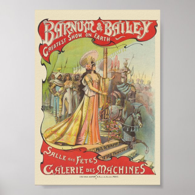 Barnum & Bailey Vintage Affisch 1901 (Framsidan)