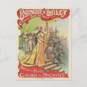 Barnum & Bailey Vintage affisch 1901 Vykort