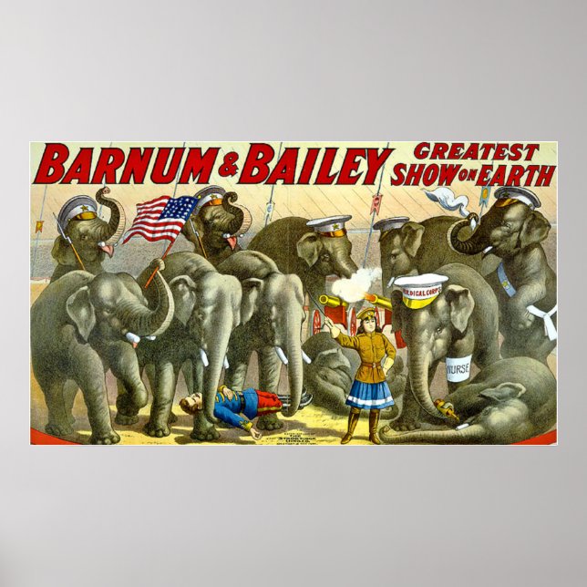 Barnum Bailey Vintage Elephants Poster (Framsidan)