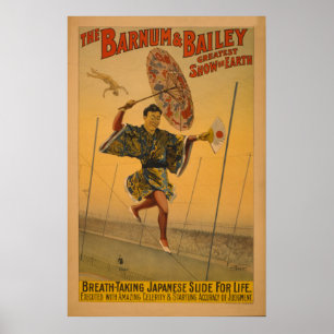 Barnum & borggårdglidbana för livcirkusaffisch poster