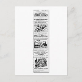 Barnum & London United Shows Ad Vykort
