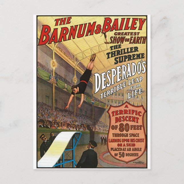 Barnum och Bailey Desperado's Leap for Life Vykort (Framsida)