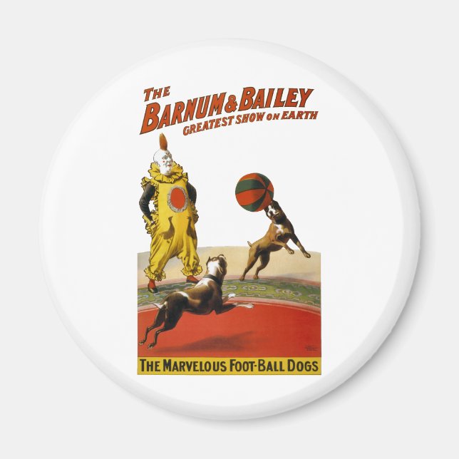 Barnum och Bailey: Football Hundar Magnet (Framsidan)
