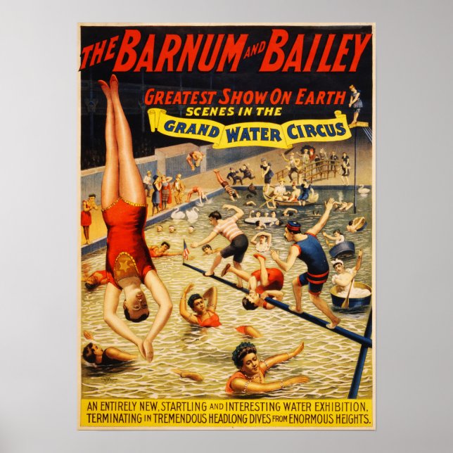 Barnum och Bailey Grand Vatten Circus Poster (Framsidan)