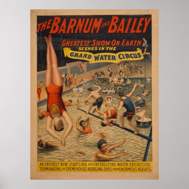 Barnum och Bailey Grand Vatten Circus Poster (Framsidan)