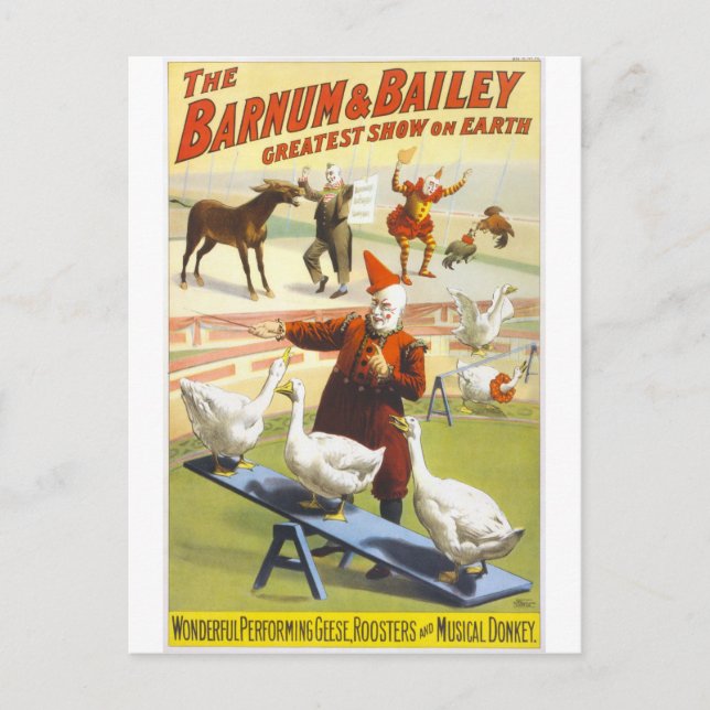 Barnum och Bailey Vintage Circus Poster Vykort (Framsida)