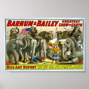 Barnum och borggårdelefantinstruktör poster