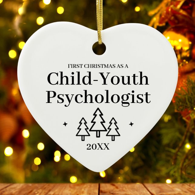Barnungdomspsykologen Nytt jobb jul Julgransprydnad Keramik (Child Youth Psychologist New Job Christmas Ceramic Ornament
)