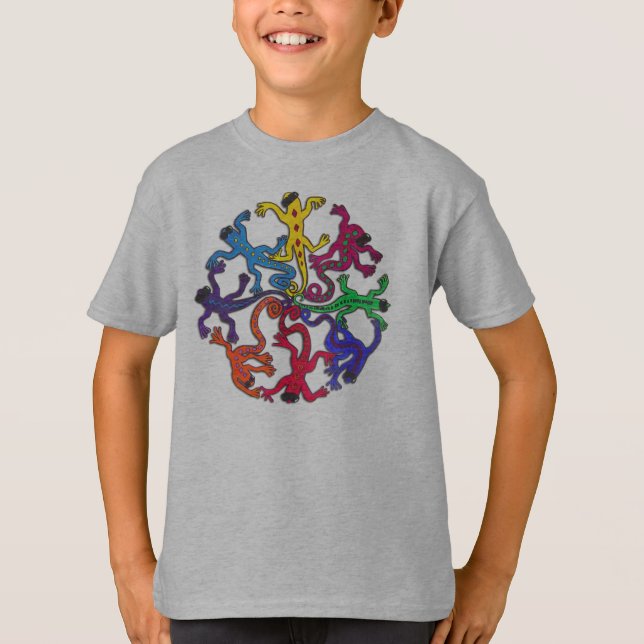 Barnutslagsplatsskjortan - cirkla av ödlor tee shirt (Framsida)