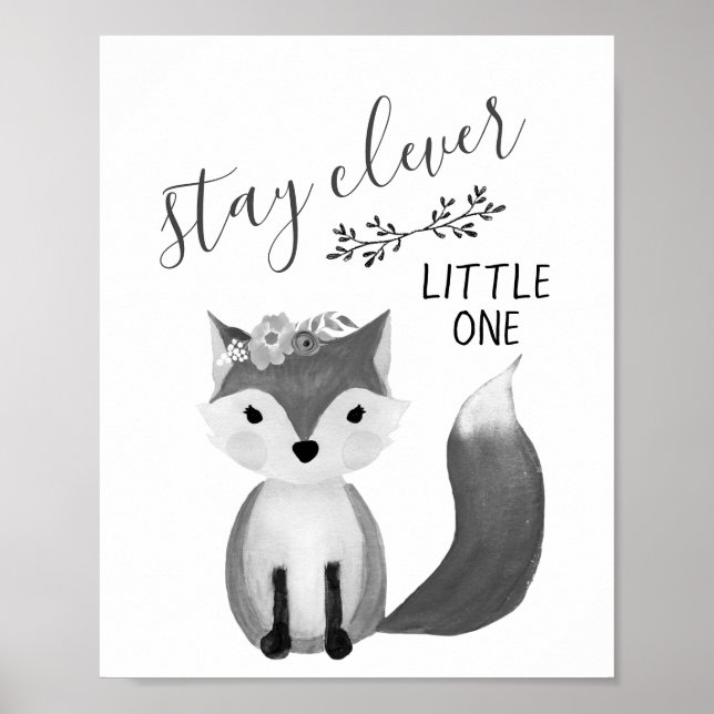 Barnväggkonst med Stay Clever Poster (Framsidan)