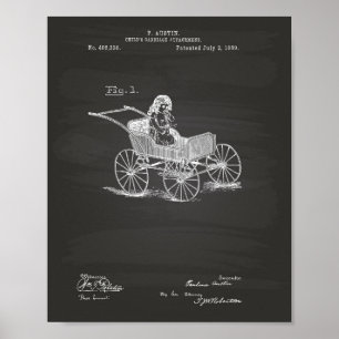 Barnvagn 1889 Patent Art Chalkboard Poster