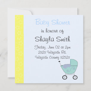Barnvagn Baby Shower Inbjudan
