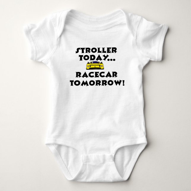 Barnvagn i dag, Racecar i morgon Tee (Framsida)