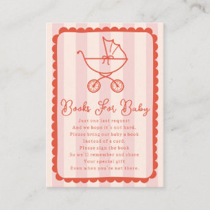 Barnvagn Scalloped Rosa Bebis Bads Shower Böcker F Tilläggskort