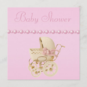 Barnvagnen skor, nappar, pärlababy shower inbjudningar