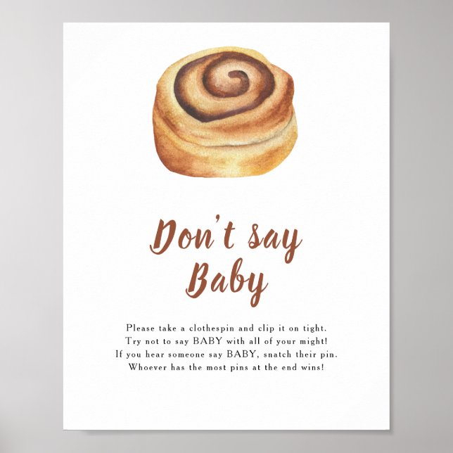 Barnvakt baby shower - Säg inte bebis  Poster (Framsidan)