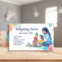 Barnvakt Nanny Childcare Watercolor Blocks