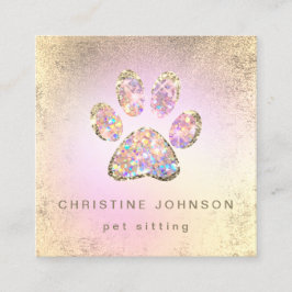 Barnvakten simulerad glitter tass fyrkantigt visitkort