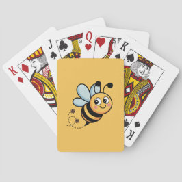 Barnvänlig binmaskot med prickig stig casinokort