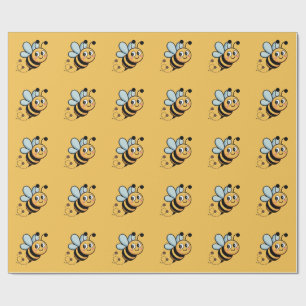 Barnvänlig binmaskot med prickig svans presentpapper