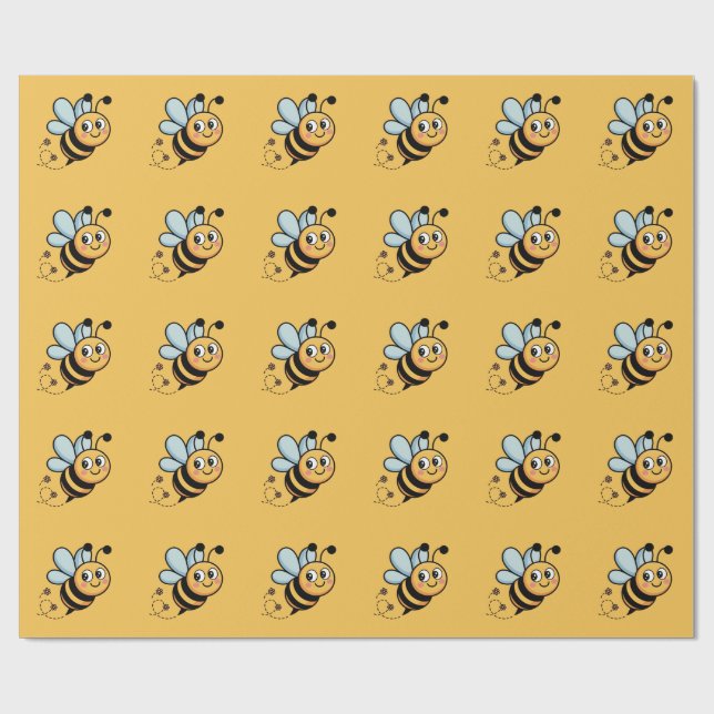 Barnvänlig binmaskot med prickig svans presentpapper (Platt)