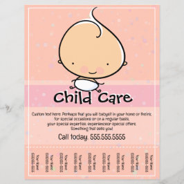 Barnvård. Babysittande.tearblad-flygare Reklamblad