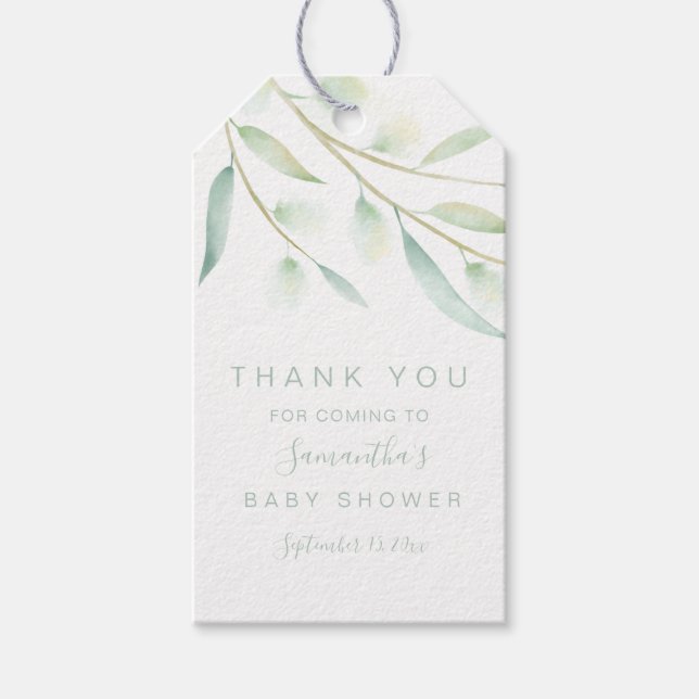 Barnvisningsprogram Tack Greenery Elegant Vattenfä Presentetikett (Framsidan)