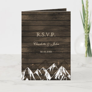 Barnwood Camping Rustic Mountains Bröllop OSA Inbjudan