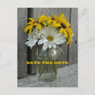 Barnwood, Daisy, Black Eyed Susans Spara datum Meddelande Vykort