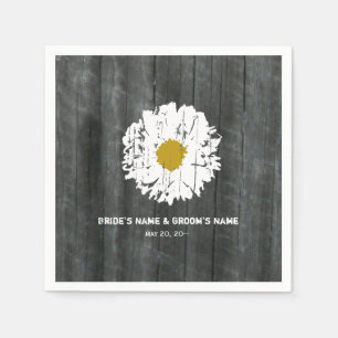 Barnwood Daisy Bröllop Napkins Pappersservett