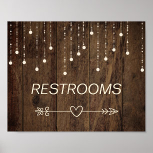 Barnwood Fairy Ljus Höger Arrow Bathroom-tecken Poster
