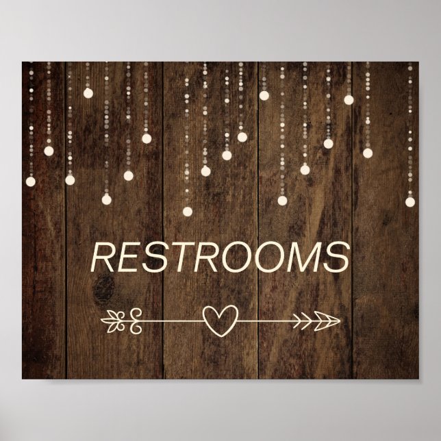 Barnwood Fairy Ljus Höger Arrow Bathroom-tecken Poster (Framsidan)