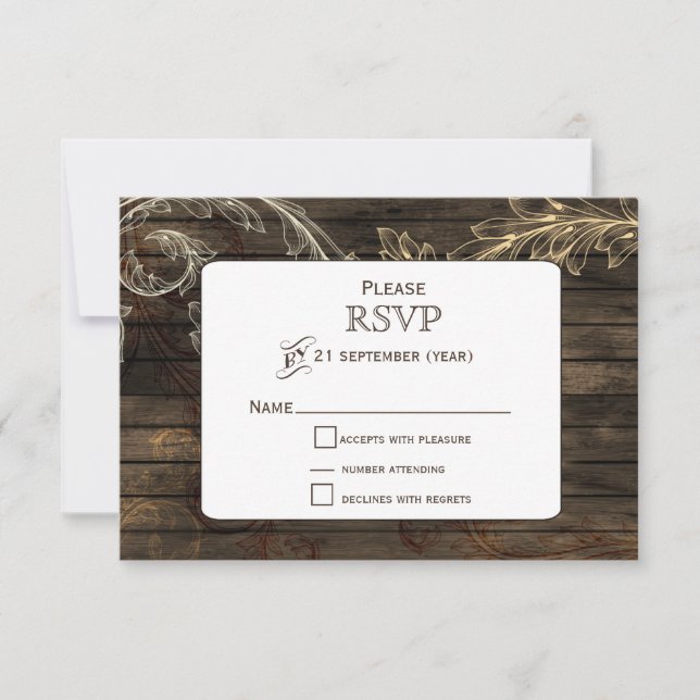 Barnwood flourish rustic bröllop OSA (Framsida)