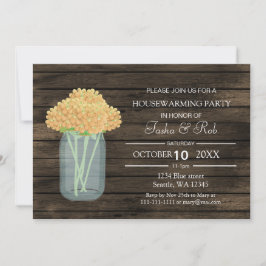 barnwood gult Mason burk Houseuppvärmning Inbjudan