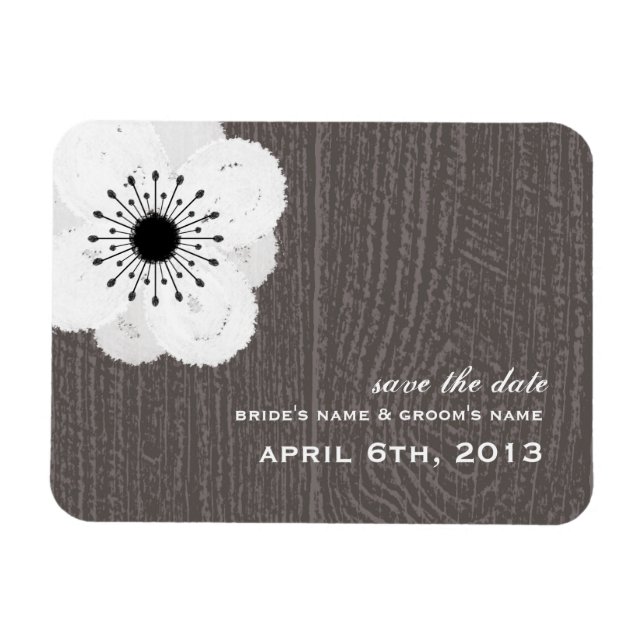 Barnwood Inspired Fransk Anemone sparar datumet Magnet (Horisontell)