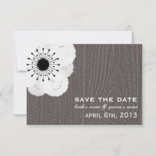 Barnwood Inspired Fransk Anemone sparar datumet Spara Datumet