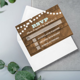 Barnwood Ljus Aqua Bröllop OSA Card Kort
