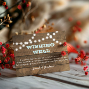 Barnwood Ljus Aqua Bröllop Wishing well Tilläggskort