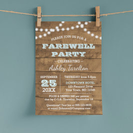 Barnwood Ljus Aqua Farewell Party Inbjudningar