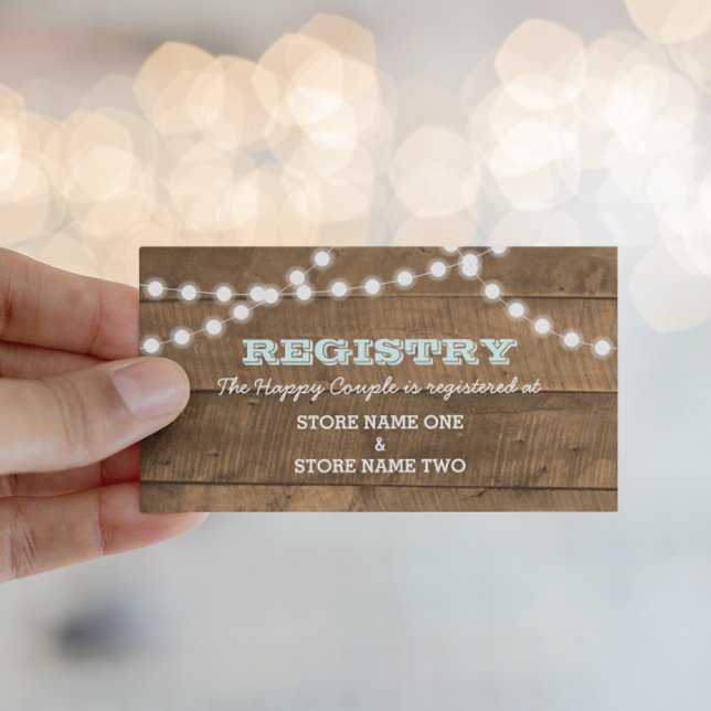 Barnwood Ljus Aqua Möhippa Bröllop Registry Tilläggskort (Skapare uppladdad)