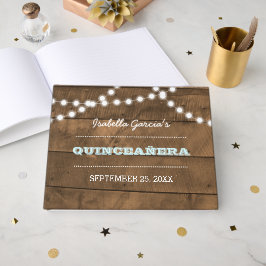 Barnwood Ljus Aqua Quinceañera Guest Bok