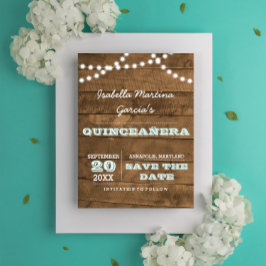 Barnwood Ljus Aqua Quinceañera Spara datumet Meddelande Vykort
