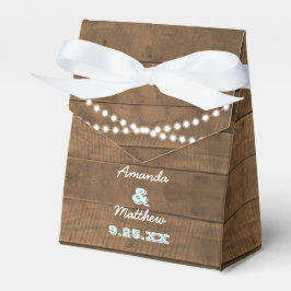 Barnwood Ljus Aqua Wedding Favor Box Presentaskar