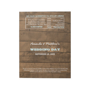 Barnwood Ljus Aqua Wedding Favor Candy Wrappers Anteckningsblock