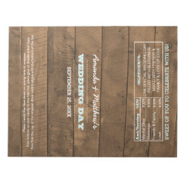 Barnwood Ljus Aqua Wedding Favor Candy Wrappers Anteckningsblock