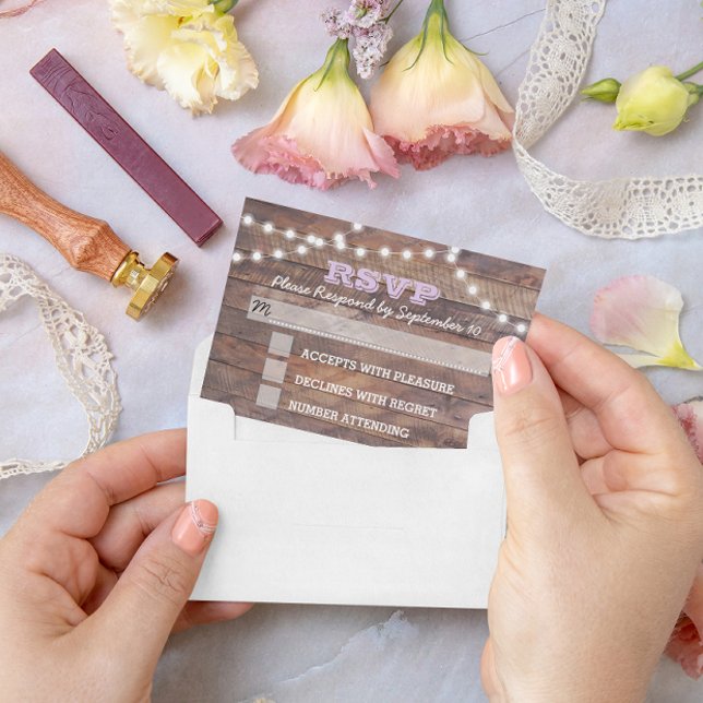Barnwood Ljus Lilac Bröllop OSA Card Kort (Skapare uppladdad)